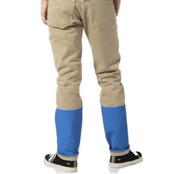 Levis 508 Men's‎ Size 28x32 Regular Fit Tapered Leg Colorblock Beige/Blue L14 - Picture 2 of 6